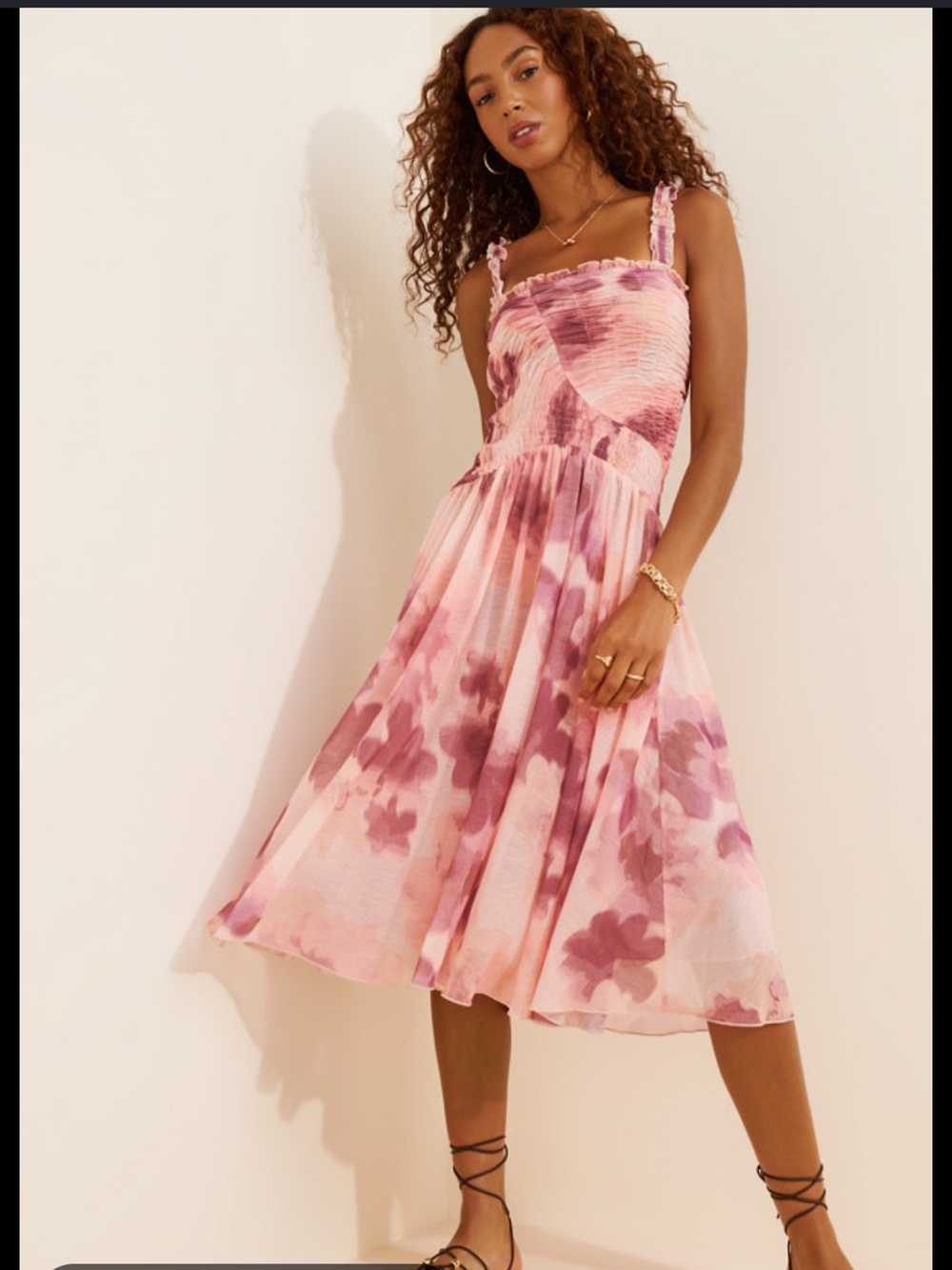 Free People Tessa Smocked Midi Dress